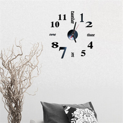 

JPGIF 3D DIY Roman Numbers Acrylic Mirror Wall Sticker Clock Home Decor Mural Decals