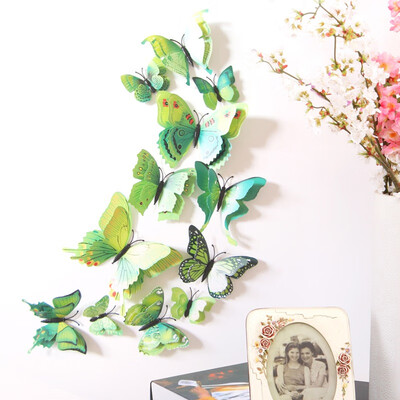 

3D PVC Butterfly Bright Set 12pcsPack Fridge Magnet Stickers Simulation Butterfly Double Butterfly Magnet Stickers