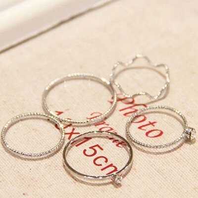 

New 5pcsset Wholesale Jewelry Charm Gold Silver Color Finger Rings For Women Summer Ring Drop Shipping Free Shipping