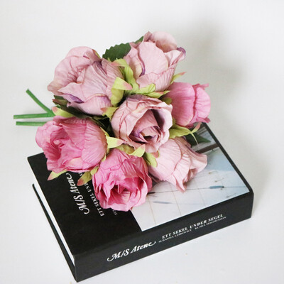 

Artificial Rose Bouquet Flowers Romantic 7 Rose for Home Shop Decor Fake Flower Bouquet Simulation Rose Valentines Day Gift