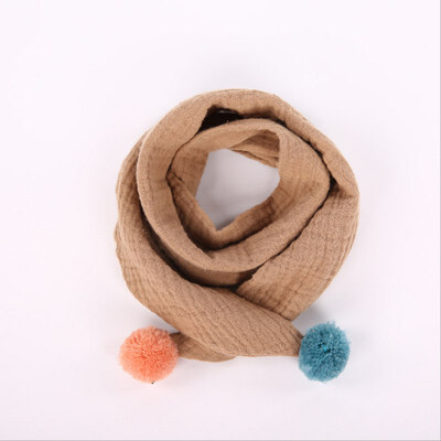 

New Winter Korean Childrens Collision Ball Scarf Men And Women Baby Cotton linen Tide Boys And Girls Scarf