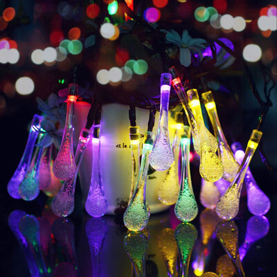 

Gobestart Outdoor Garden Party 20 LED Raindrop Teardrop Solar Powered String Fairy Lights