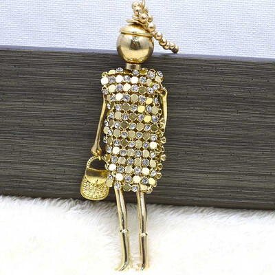 

Fashion Plated Pendant Chain Gift Creative Necklace Diamond Special Jewelry Doll Necklace Long