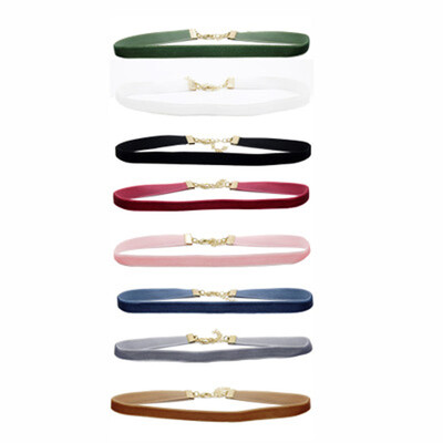 

8 Pcs Womens Choker Necklace Set Colorful Velvet Ribbon Collar Adjustable Neck