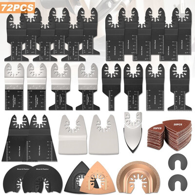 

72Pcs Oscillating Multitool Saw Blades Accessories Kit High Carbon Steel Straight Saw Blade Stainless Steel Blade