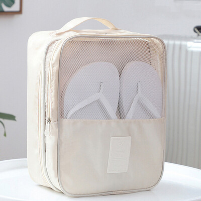 

Gobestart Twill Oxford Cloth Shoes Travel Storage Three-layer Shoe Bag Storage Bag