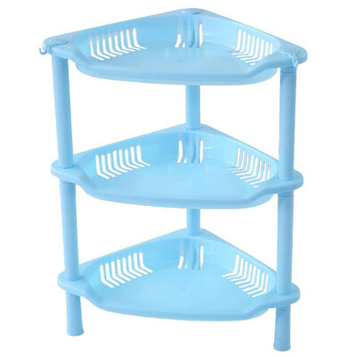 

Kitchen Bathroom Three-layer Storage Rack Holder Multi-function Triangular Plastic Corner Shelf Rack