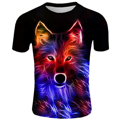 

Toponeto Mens New Summer T-shirt With Round Neck Short Sleeve Blue Flame 3D Printed Top