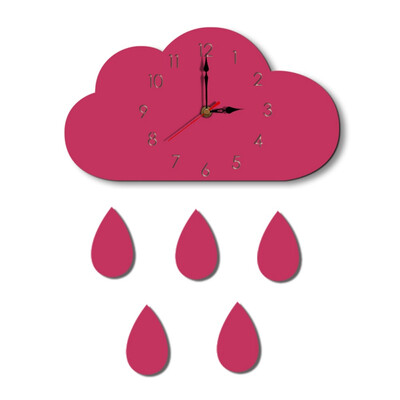 

Acrylic Surface Wooden Wall Clock With Raindrops Silent Movement Needle Display Arabic Numerals Nordic Home Decorations