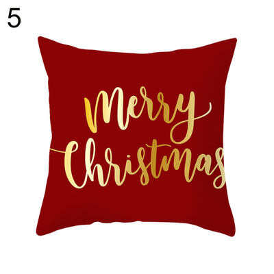 

Merry Christmas Elk Star Cushion Cover Pillow Case Home Office Sofa Chair Decor