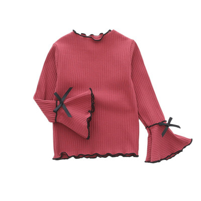 

Autumn Baby Girl Long Sleeve Top Child Ruffle Sleeve Bow Long Sleeve Top Fashion Baby Clothes