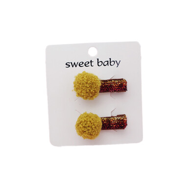 

New Girls Hair Clips Cute Plush Ball Design Hair Pin Set Children Sequins Hairpin Princess Hair Accessories