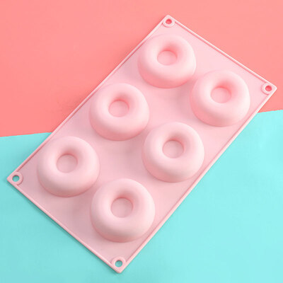 

6-Cavity Eco-Friendly Baking Nonstick Heat Resistant Silicone Donut Mould Durable Doughnut Making Silicone Mould
