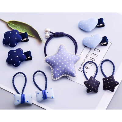 

Headwear Accessories Baby Cute Girls Bowknot Star Pattern HeadbandHair Pin Set Apparel Photography Prop Party Gift