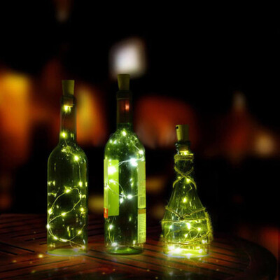 

Siaonvr 8LED Copper Wire Wine Bottle Cork Shape Light Starry Light Wedding Decor