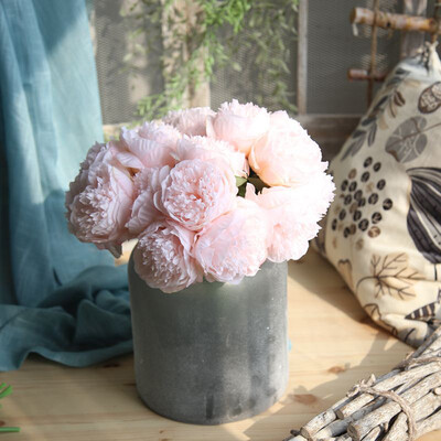 

Siaonvr Artificial Silk Fake Flowers Peony Floral Wedding Bouquet Bridal Hydrangea A