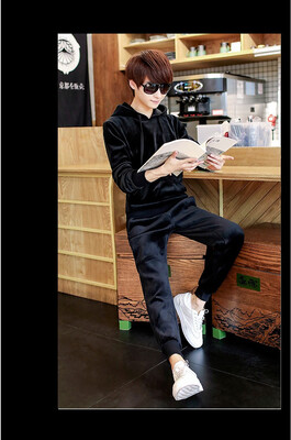 

Autumnwinter 2018 new corduroy leisure suit mens circular collar cap baseball suit jacket casual trousers couple suit