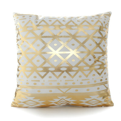 

OCHINE 4545 cm Front Print And Back Home Sofa Cover Chair Bed Square Sofa Cover White Printed Bronzing