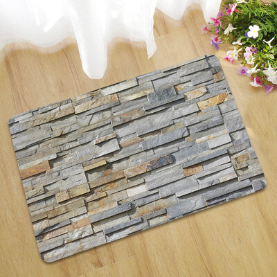 

Gobestart Fake Tile Bricks Mat Bedroom Kitchen Floor Pad Non-slip Bath Rug Mat Door Carpet