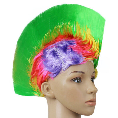 

Morden Style Rainbow Mohawk Hair Wig Rooster Fancy Costume Punk Rock Halloween Party Decor Festive & Party Supplies