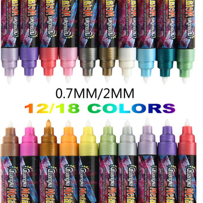 

Colorful Acrylic Metallic Paint Marker Pens 072 Mm 1218 Colours Point Art Pen Set