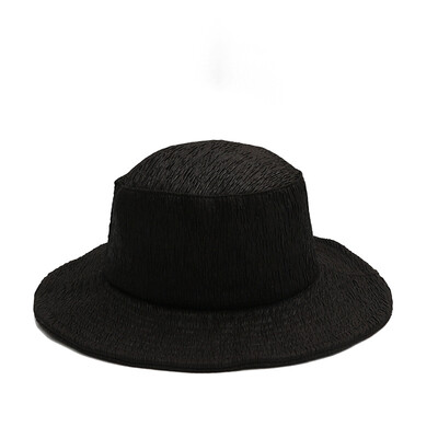 

Korean version of solid color 100 big along the fishermans hat lady leisure fold simple basin hat outdoor trip sunscreen hat