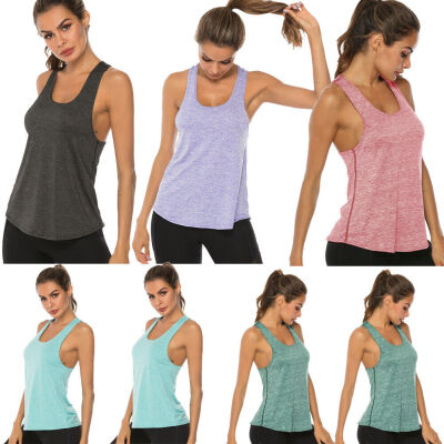 

Women Sleeveless Quick-dry Fitness Gym Sports Running Yoga T-Shirt Active Top