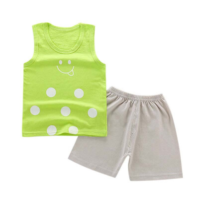 

Boys Girls Sleeveless Clothing Children Summer Clothes Cartoon Clothing Set T-shitPants Cotton Casual Outfits Sets