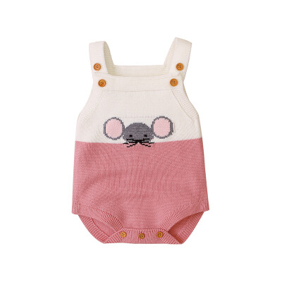 

Knit Rompers Childrens Winter Baby Girls Sleevless Rompers 2019 Cute Mouse Outfit Clothes Toddler Newborn One-pieces Jumpsuit