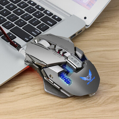 

ZERODATE X300GY USB Wired Competitive Gaming Mouse Mechanical Game Mice Adjustable 3200DPI 7 Programmable Buttons LED Lighting Eff