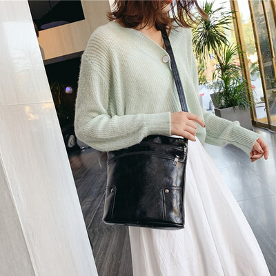 

Tailored Fashion Women Solid Color Zipper HnadBag Phone Bag shoulder Bag Messenger Bag
