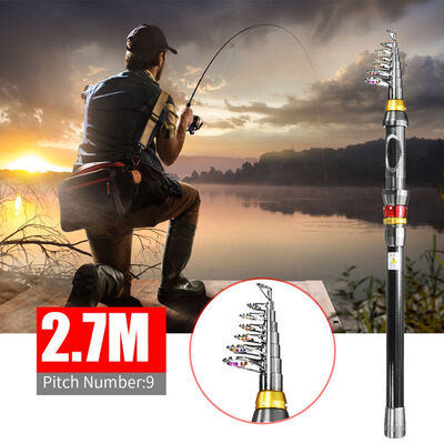 

Carbon Fiber Fishing Rod Ultra Light Portable Travel Telescopic Sea Spinning Pole