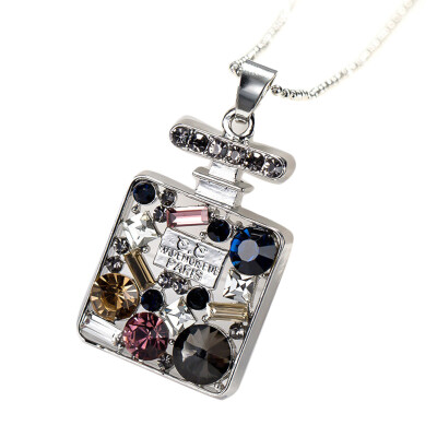 

Fashion Crystal Necklace Jewelry Pendant Charm Chain Necklace Crystal Bottle Pendant Necklace