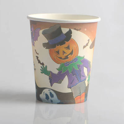 

10PCS Cartoon Halloween Pumpkin Man Witch patterns Disposable Paper Cup for Cosplay Dancing Party