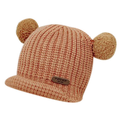 

Newborn Baby Kids New Girls Boys Winter Warm Knit Hat Balls Pompom Solid Warm Cute Lovely Beanie Cap Gifts