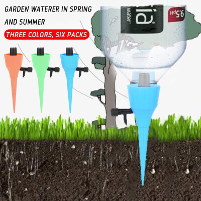 

6pcs Plant Watering Spikes Automatic Flower Watering Machine Control Valve with Switch Adjustable Irrigation EmitterRandom Color