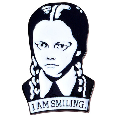 

Family I Am Smiling Adams Family Wednesday Pins Brooches Hard Enamel Lapel Pins Girl Jewelry Accessories