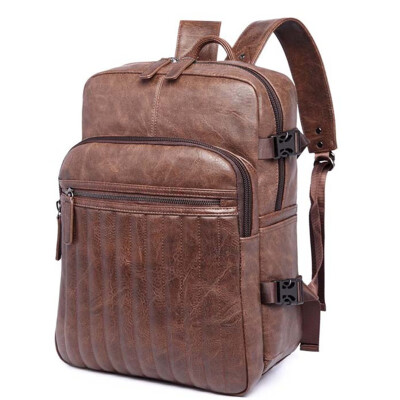 

PU fashion man backpack vintage school bag men travel bags large capacity laptop backpacks Teen tote schoolbag boy book handbag