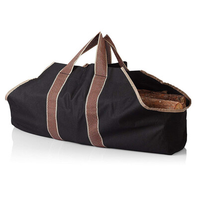 

〖Follure〗Canvas Tote Bag Round Woodpile Rack Fire Wood Carriers Carrying for Outdoor