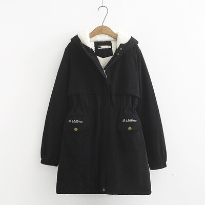 

Tailored Women Winter Warm Coat Solid Hooded Thick Warm Loose Jacket Long Overcoat