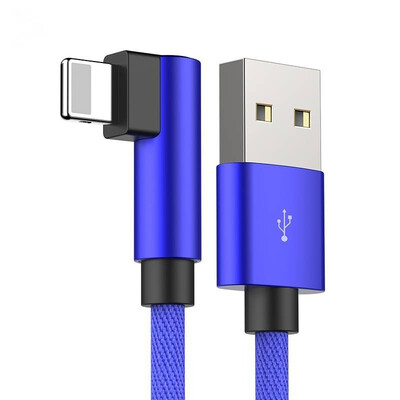 

L Type Charging Cable 90 Degree Nylon USB Cable for IPhone X 6 6s 7 8 Fast Charging Cable