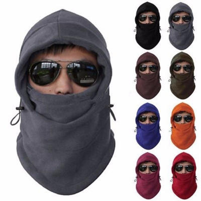 

6 in 1 Thermal Fleece Balaclava Outdoor Ski Masks Bike Cyling Beanies Winter Wind Stopper Face Hats