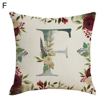 

Letter Alphabet Flower Pillow Case Cushion Cover Sofa Bed Car Cafe Office Decor