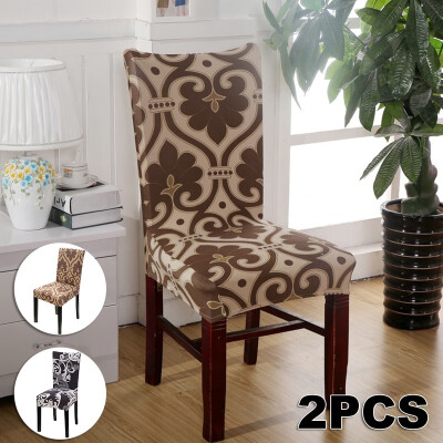 

2Pcs Elastic Stretch Chair Covers for Dining Room Removable Washable Chair Protective Covers Chair Slipcovers