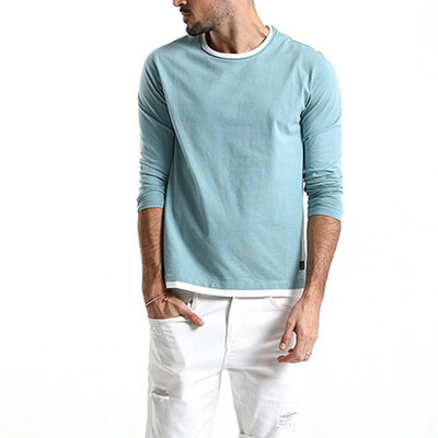 

Mens Solid T-Shirts Tops Pullover Round Neck Long Sleeve Casual Loose Shirts