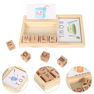 

Wood Spelling Words Game Kids Early Educational Toys for Children Learning Wooden Toys Montessori Education Toy