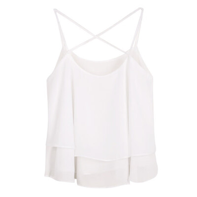 

Summer Women Crop Top Beach Short Vest Ruffle Chiffon Tank Tops Camis
