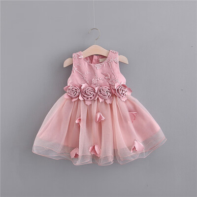 

Children Dresses Kids Girl Sleeveless Dress Baby Girl Summer Mesh Princess Dresses