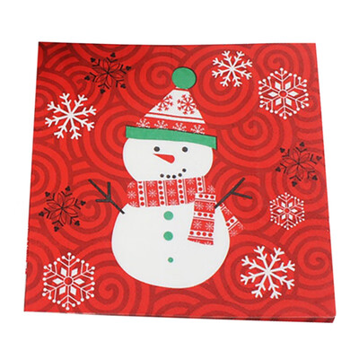 

New Lovely Patterns Disposable Christmas Napkins Paper Elk Wood Pulp Tissue Dinner Napkins Xmas Party 20PCS j