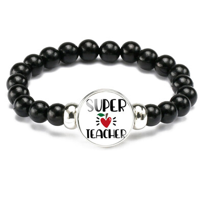 

Teachers Bracelet Teacher Jewelry Gift Teacher Charm Pearl Bracelet